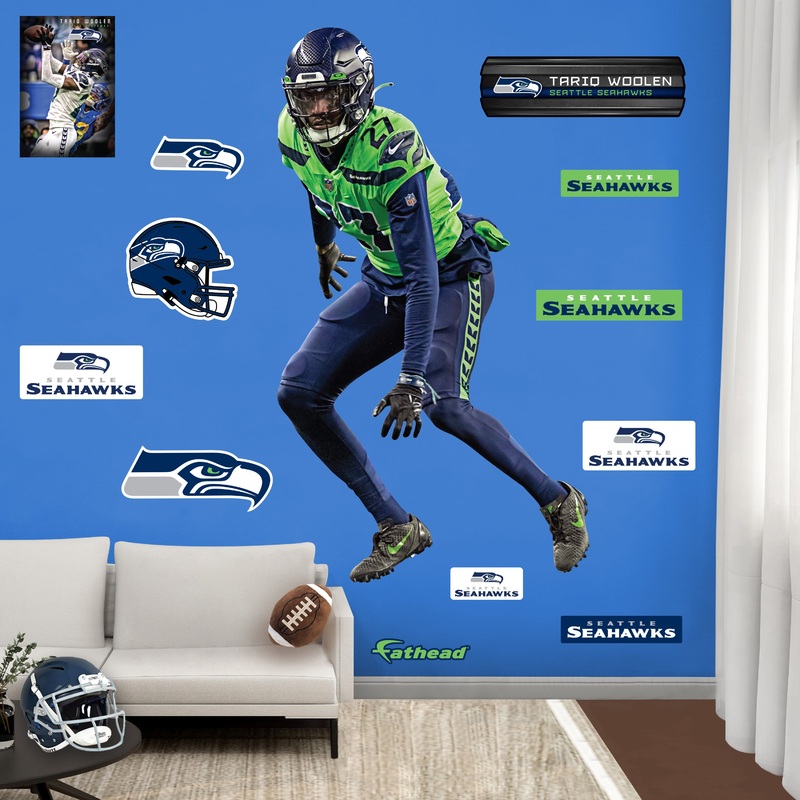 Tariq Woolen – RealBig Collection – Official NFL – Seattle Seahawks – Reusable Vinyl Wall Decals