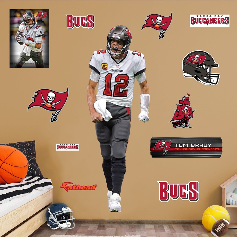 Tom Brady – RealBig Celebration Collection – Official NFL – Tampa Bay Buccaneers – Reusable Vinyl Wall Decals