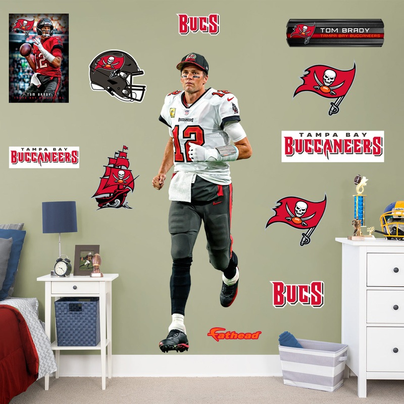 Tom Brady – RealBig Game Face Collection – Official NFL – Tampa Bay Buccaneers – Reusable Vinyl Wall Decals