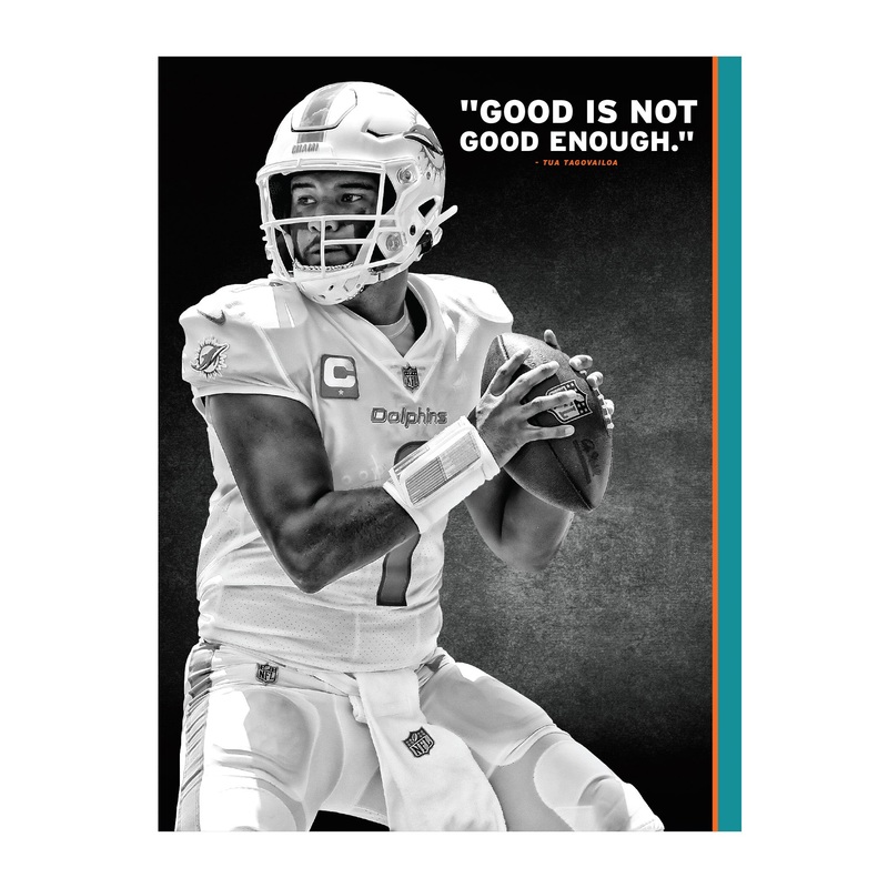Tua Tagovailoa – Inspirational – Peel & Stick Poster – Official NFL – Miami Dolphins – Reusable Vinyl Wall Decal