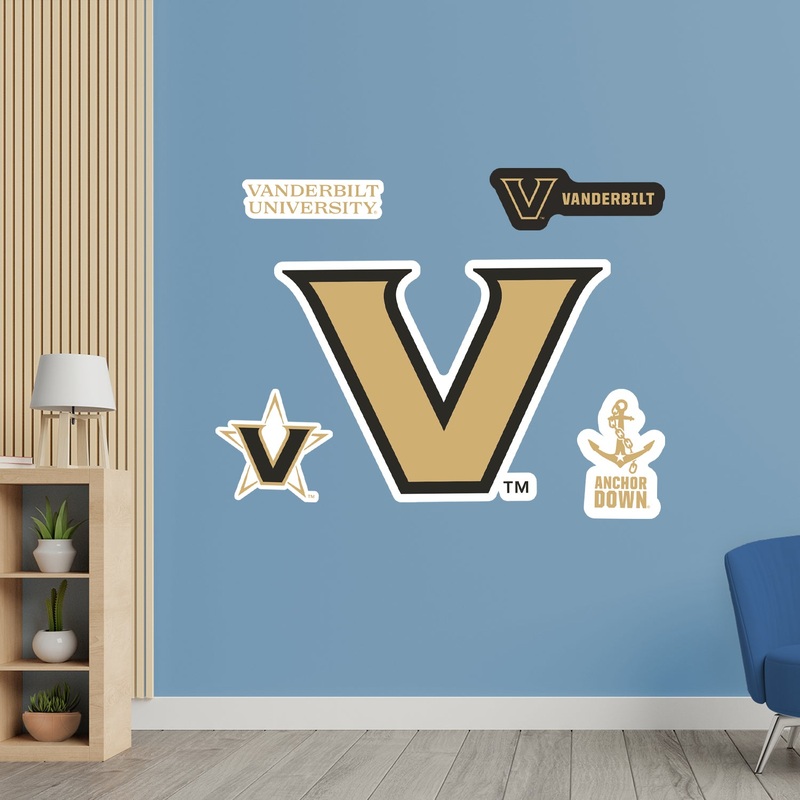 Vanderbilt Commodores – RealBig Logo Collection – Official NCAA – Reusable Vinyl Wall Decals