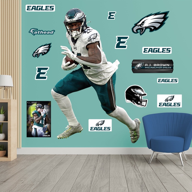 A.J. Brown Away – RealBig Collection – Official NFL – Philadelphia Eagles – Reusable Vinyl Wall Decals
