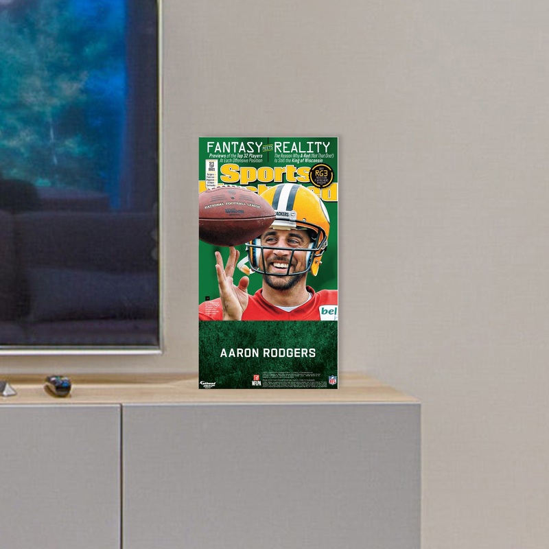 Aaron Rodgers – August 2013 Sports Illustrated Cover – Mini Stand Out – Official NFL – Green Bay Packers – Cardstock Cutout