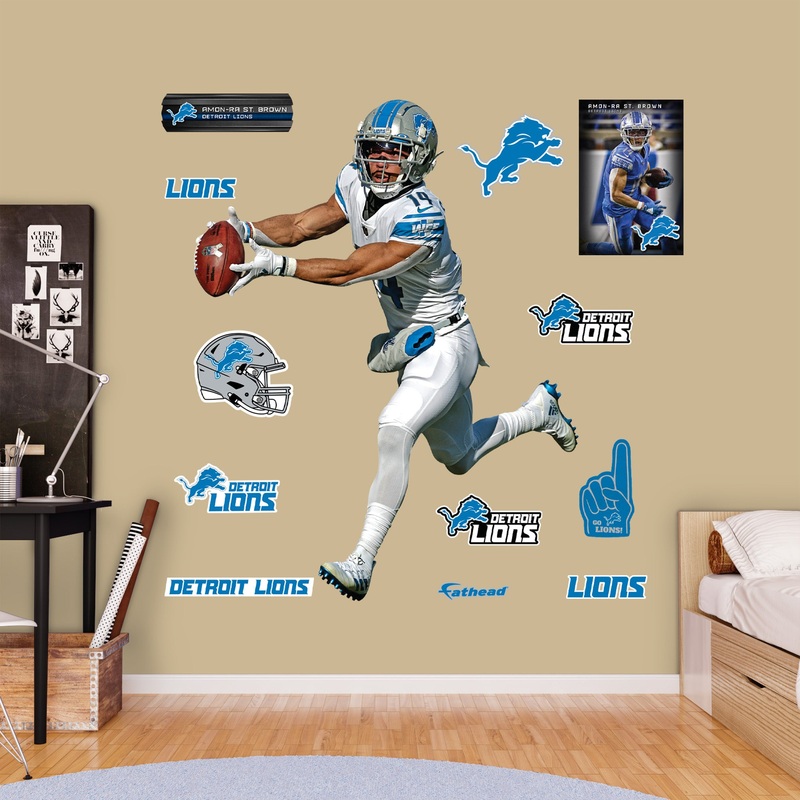 Amon-Ra St. Brown Catch – RealBig Collection – Official NFL – Detroit Lions – Reusable Vinyl Wall Decals