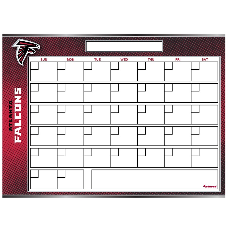 Atlanta Falcons – Dry Erase Calendar – Official NFL – Reusable Vinyl Wall Decal