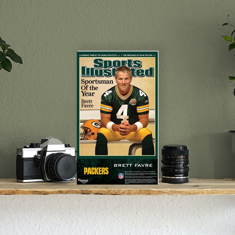 Brett Favre – December 2007 Sportsman of the Year Sports Illustrated Cover – Mini Stand Out – Official NFL – Green Bay Packers – Cardstock Cutout