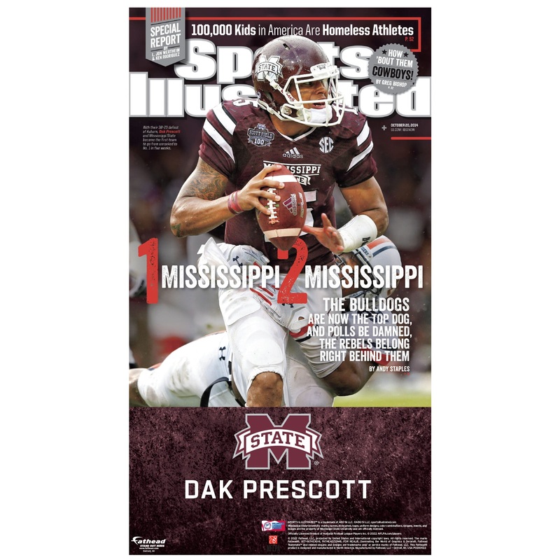 Dak Prescott – October 2014 Sports Illustrated Cover – Mini Stand Out – Official NCAA – Mississippi State Bulldogs – Cardstock Cutout