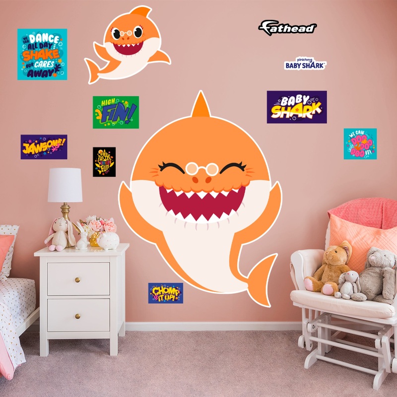 Grandma Shark – Baby Shark – RealBig Collection – Official Nickelodeon – Reusable Vinyl Wall Decals