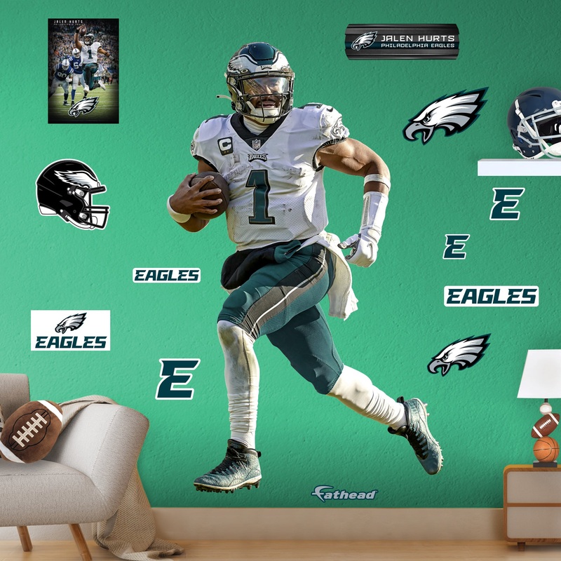 Jalen Hurts Rush – RealBig Collection – Official NFL – Philadelphia Eagles – Reusable Vinyl Wall Decals