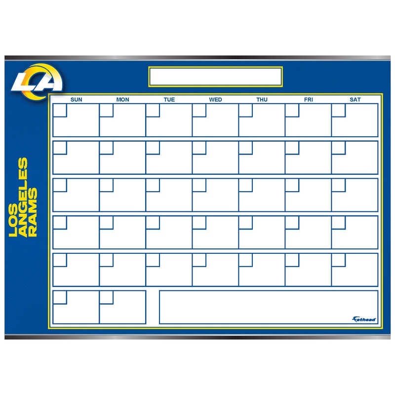 Los Angeles Rams – Dry Erase Calendar – Official NFL – Reusable Vinyl Wall Decal