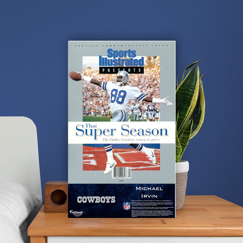 Michael Irvin – February 1993 Super Bowl XXVII Commemorative Sports Illustrated Cover – Mini Stand Out – Official NFL – Dallas Cowboys – Cardstock Cutout