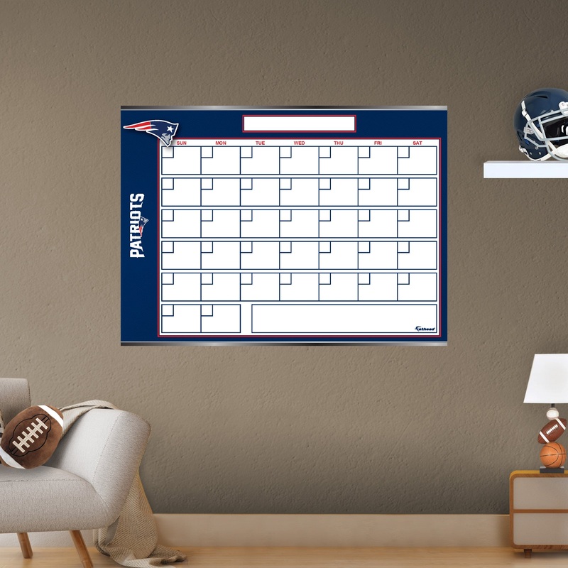 New England Patriots – Dry Erase Calendar – Official NFL – Reusable Vinyl Wall Decal