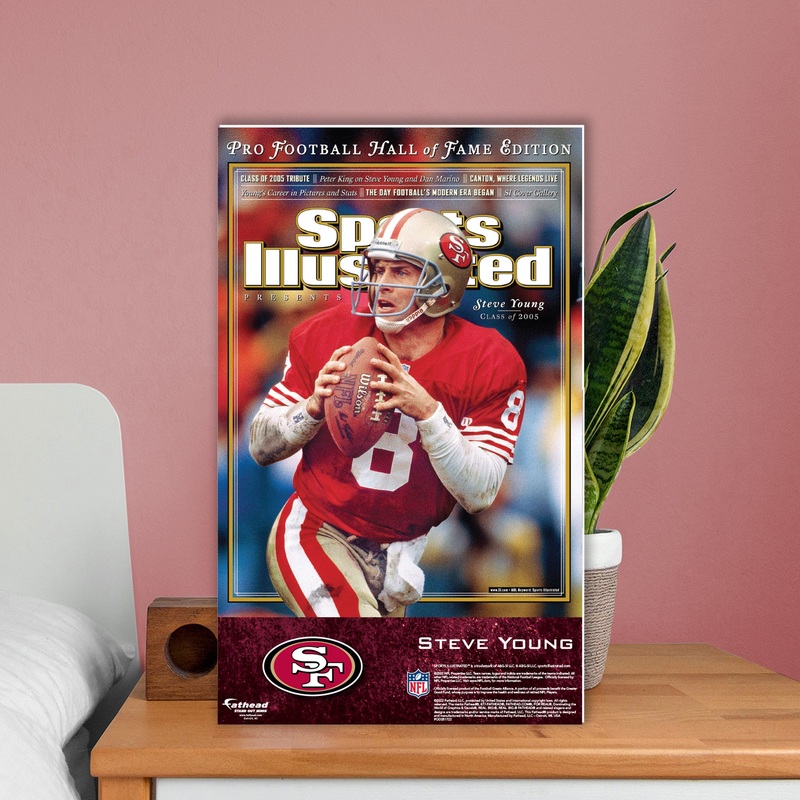 Steve Young – August 2005 Hall of Fame Edition Sports Illustrated Cover – Mini Stand Out – Official NFL – San Francisco 49ers – Cardstock Cutout