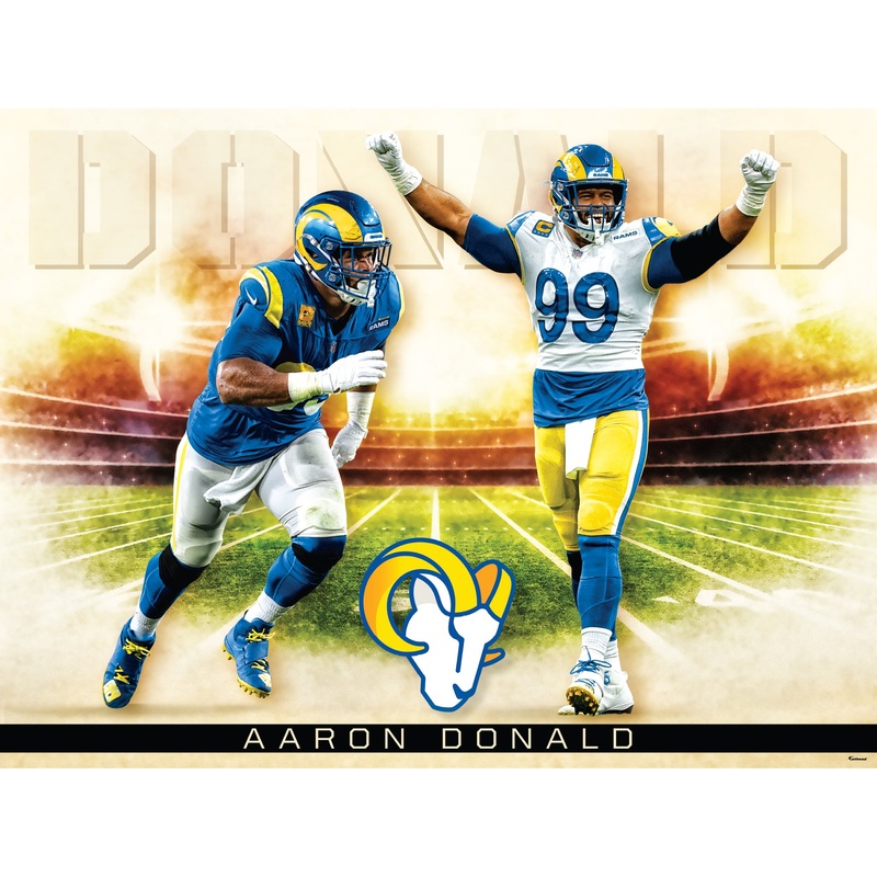 Aaron Donald – Icon Series – Peel & Stick Poster – Official NFL – Los Angeles Rams – Reusable Vinyl Wall Decal
