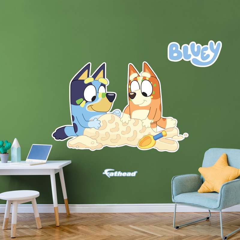Bluey & Bingo – Bluey – RealBig Sisters Beach Mermaid Icon Collection – Official BBC – Reusable Vinyl Wall Decals