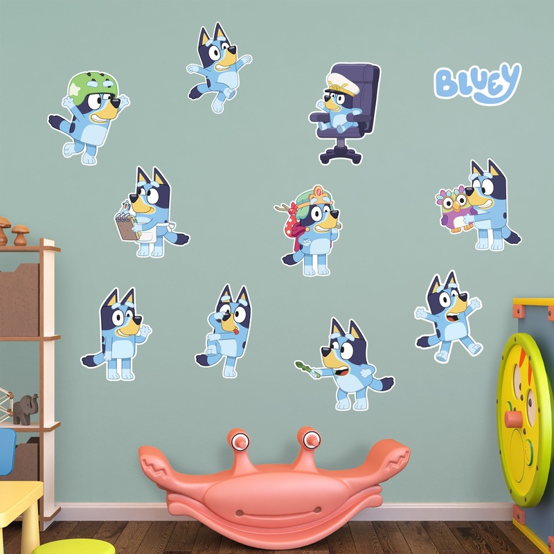 Bluey – RealBig Pose Collection – Official BBC – Reusable Vinyl Wall Decals