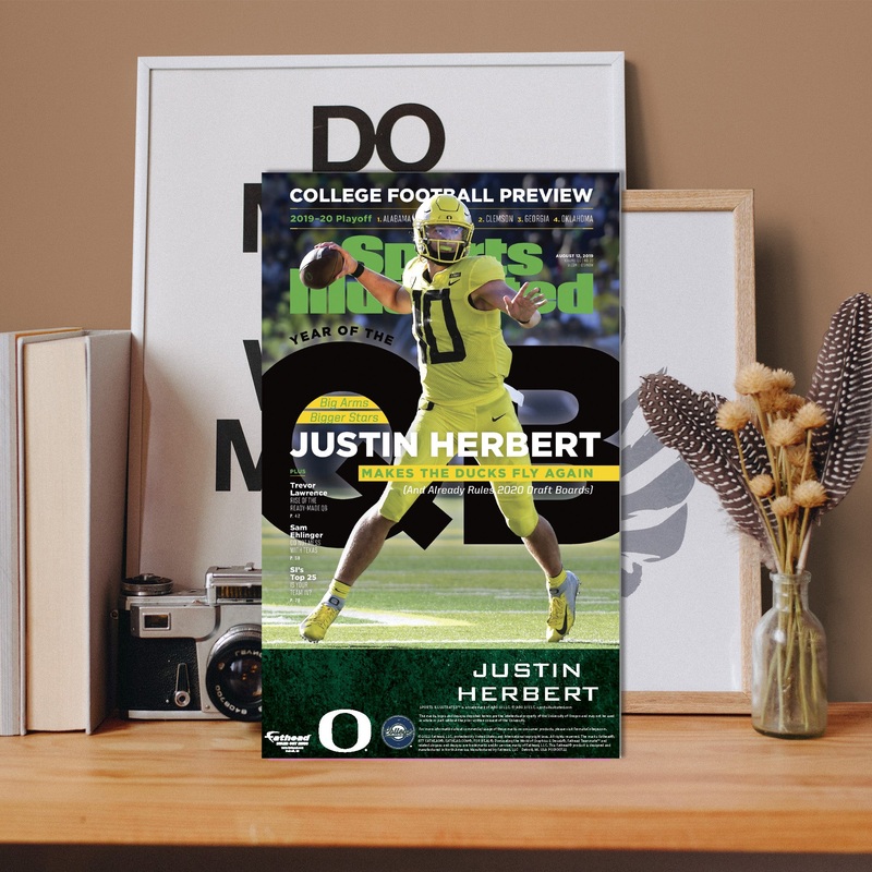 Justin Herbert – August 2019 Sports Illustrated Cover – Mini Stand Out – Official NCAA – Oregon Ducks – Cardstock Cutout
