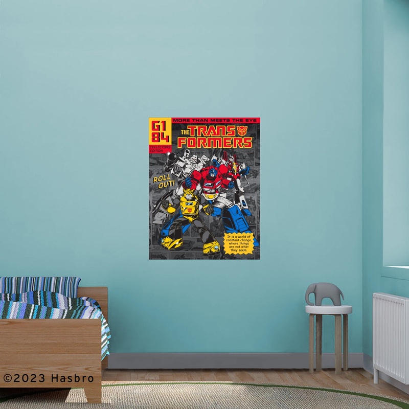 Transformers Classic – Comic Cover – Peel & Stick Poster – Official Hasbro – Transformers – Reusable Vinyl Wall Decal
