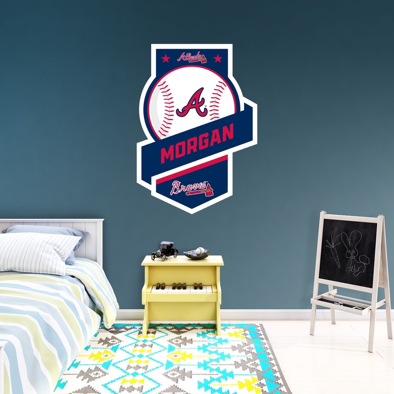 Atlanta Braves – Banner Badge – With Personalized Name – Official MLB – Vinyl Transfer Decal