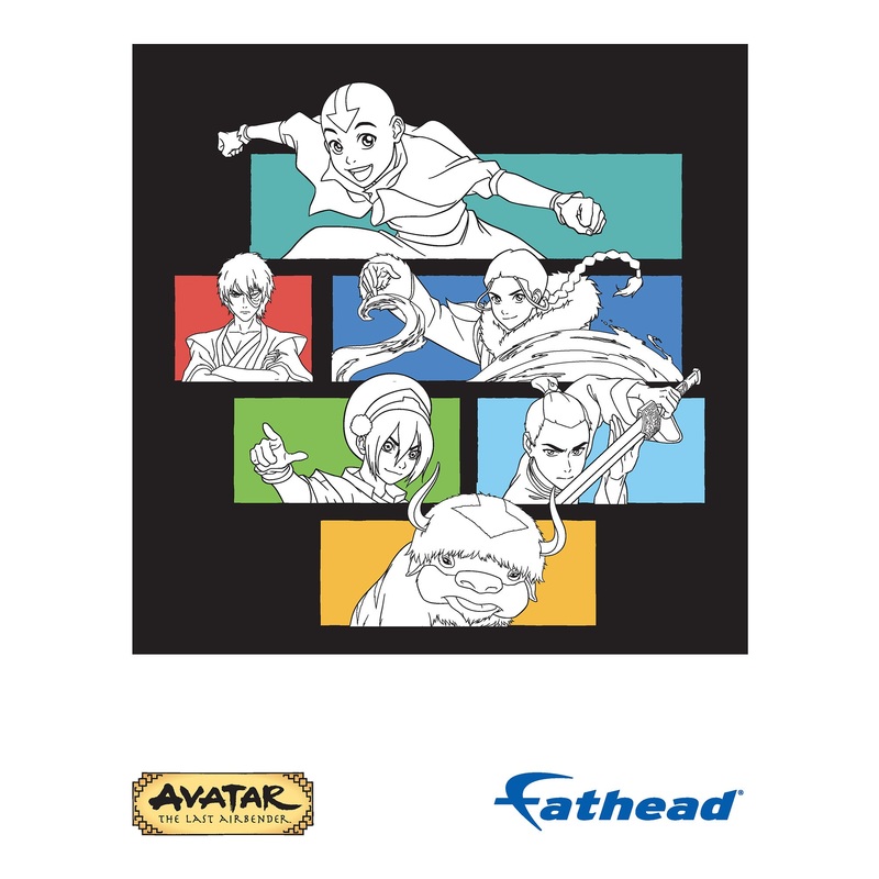 Avatar The Last Airbender Group – Peel & Stick Poster – Official Nickelodeon – Reusable Vinyl Wall Decal