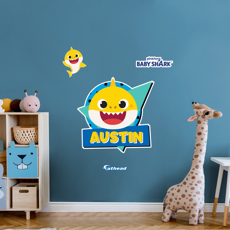 Baby Shark – Baby Shark Retro Graphic – With Personalized Name – Official Nickelodeon – Vinyl Transfer Decals