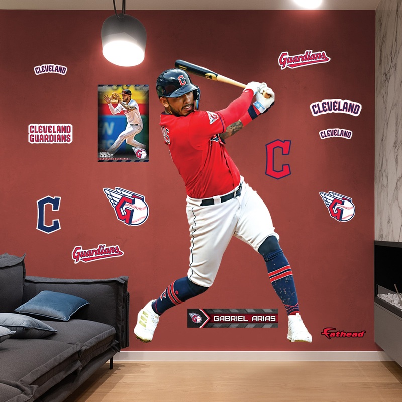 Gabriel Arias – RealBig Collection – Official MLB – Cleveland Guardians – Reusable Vinyl Wall Decals