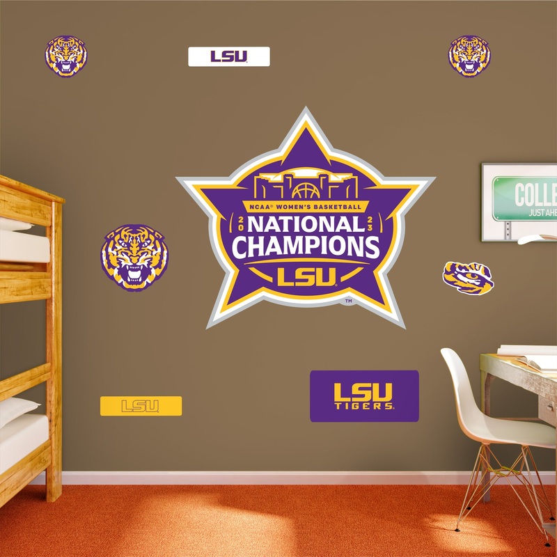 LSU Tigers – RealBig 2023 Women’s Basketball Champions Logo Collection – Official NCAA – Reusable Vinyl Wall Decals