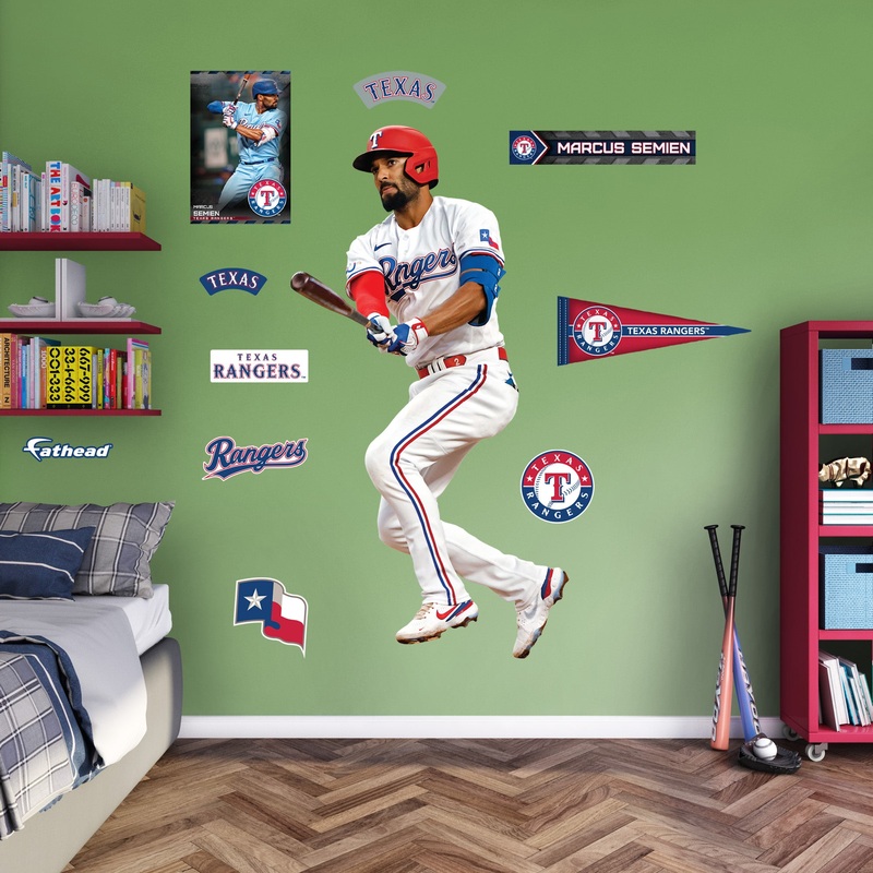 Marcus Semien – RealBig Collection – Official MLB – Texas Rangers – Reusable Vinyl Wall Decals