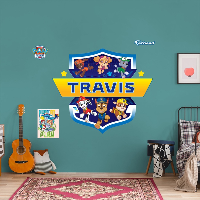 Paw Patrol – Chase, Rubble, Marshall Graphic – With Personalized Name – Official Nickelodeon – Vinyl Transfer Decals #3