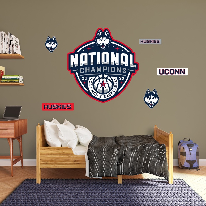 UConn Huskies – RealBig 2023 Basketball Champions Logo Collection – Official NCAA – Reusable Vinyl Wall Decals