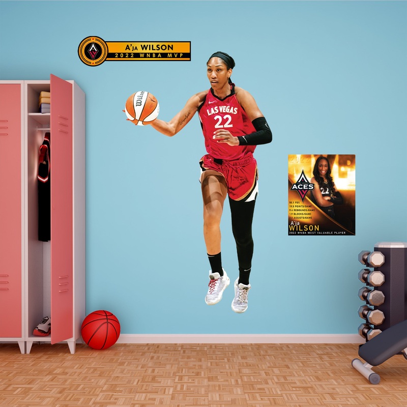 A’ja Wilson MVP – RealBig Collection – Official WNBA – Las Vegas Aces – Reusable Vinyl Wall Decals