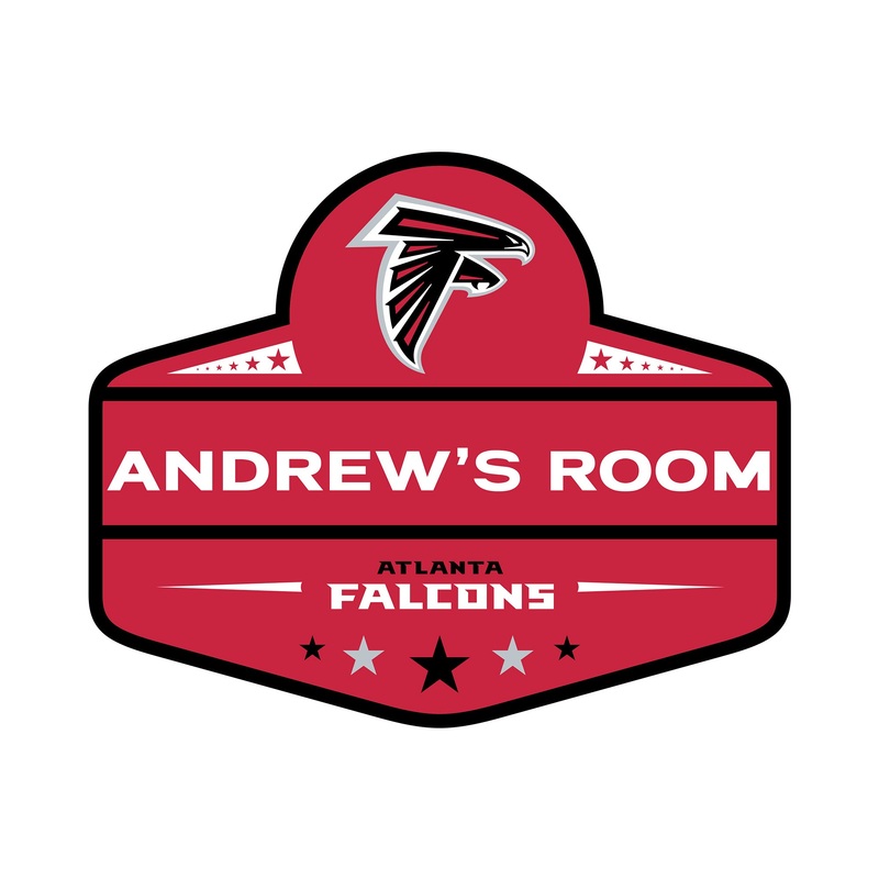 Atlanta Falcons – Badge – With Personalized Name – Official NFL – Reusable Vinyl Transfer Decal