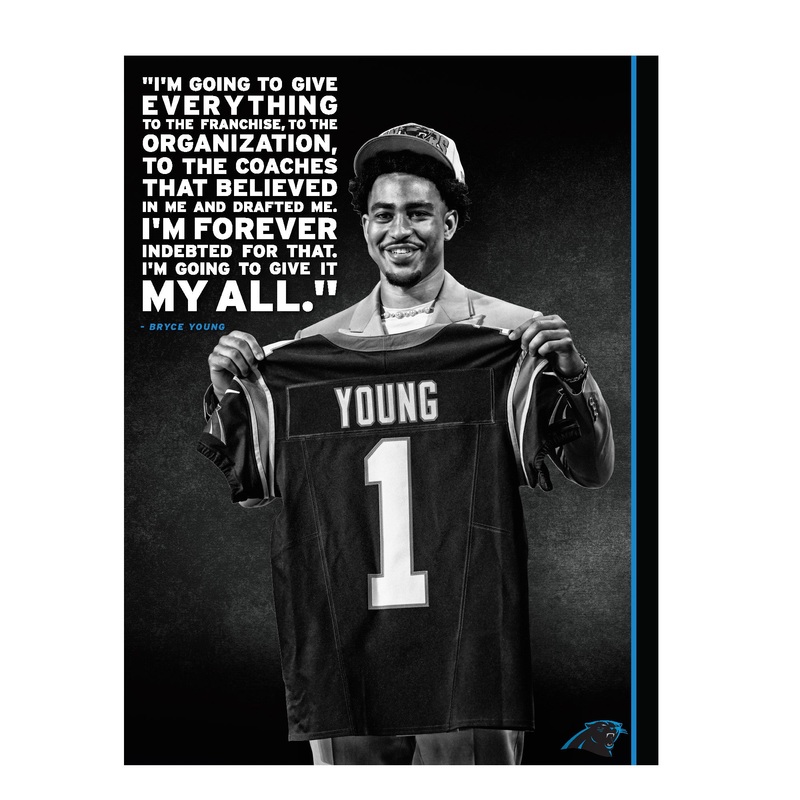 Bryce Young – Draft Night – Inspirational – Peel & Stick Poster – Official NFL – Carolina Panthers – Reusable Vinyl Wall Decal