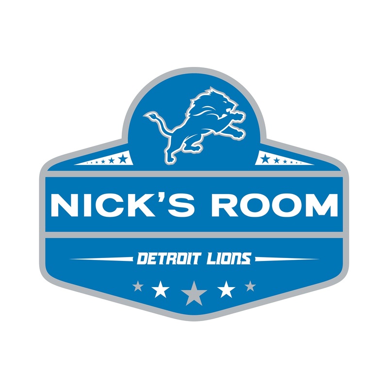 Detroit Lions – Badge – With Personalized Name – Official NFL – Reusable Vinyl Transfer Decal