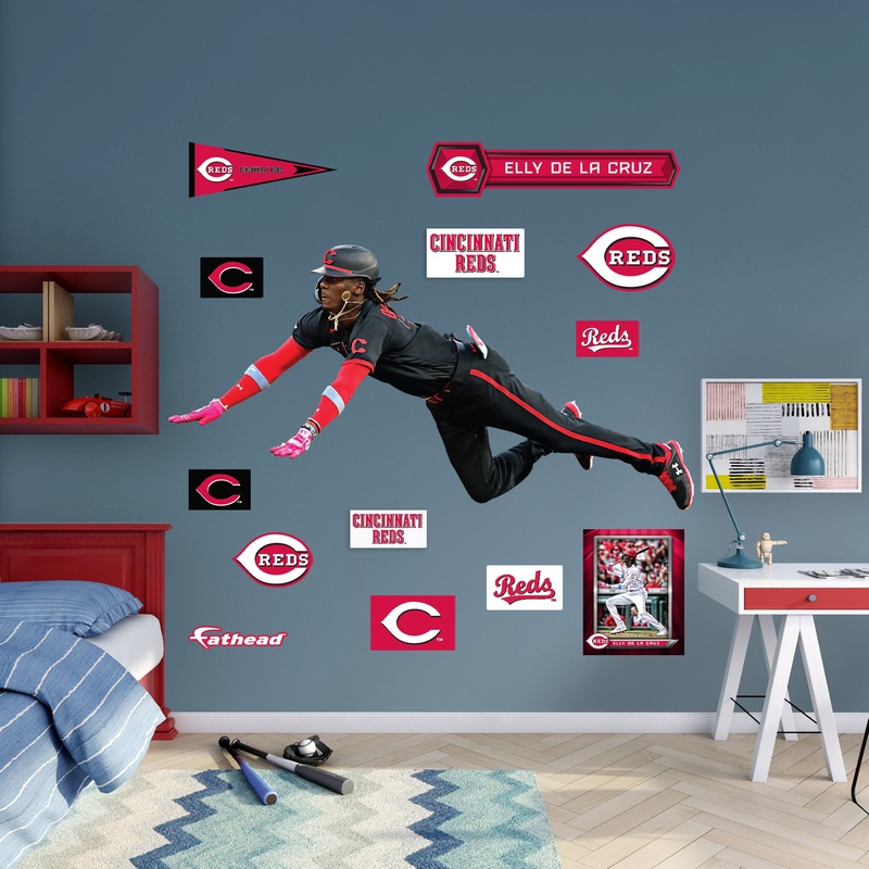 Elly De La Cruz – RealBig Slide Collection – Official MLB – Cincinnati Reds – Reusable Vinyl Wall Decals