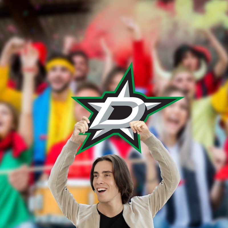 Logo – Big Head – Official NHL – Dallas Stars – Foam Core Cutout