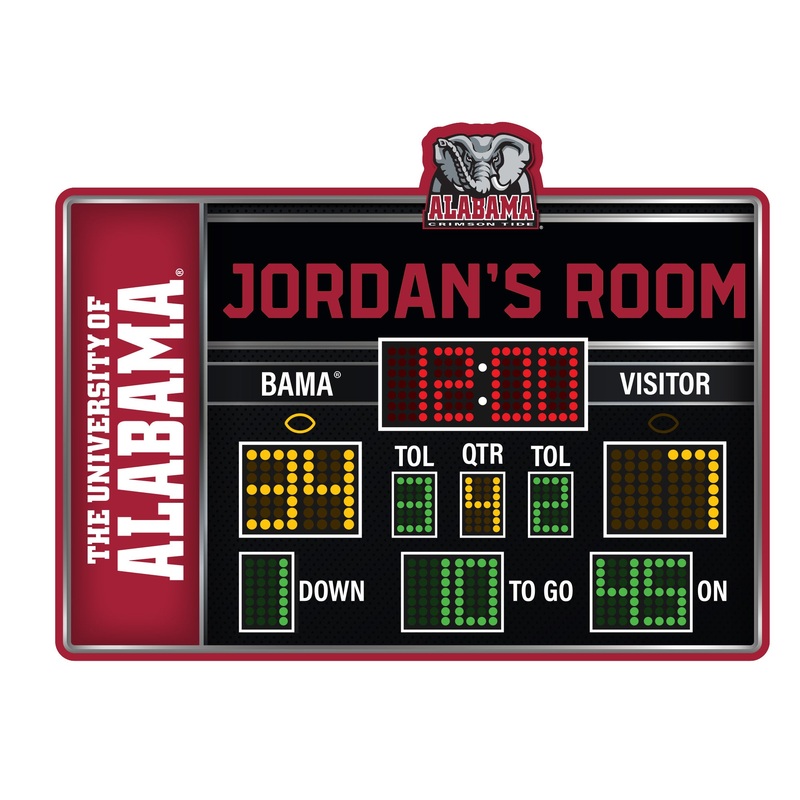 Alabama Crimson Tide – Football Scoreboard Graphic – With Personalized Name – Official NCAA – Vinyl Transfer Decal
