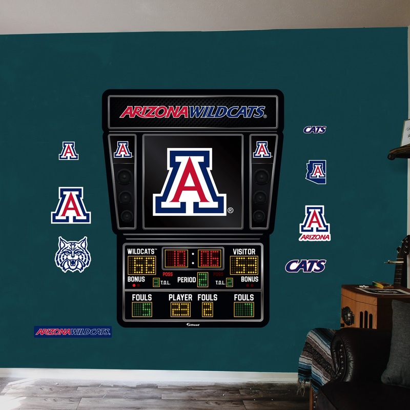 Arizona Wildcats – RealBig Basketball Scoreboard Collection – Official NCAA – Reusable Vinyl Wall Decals