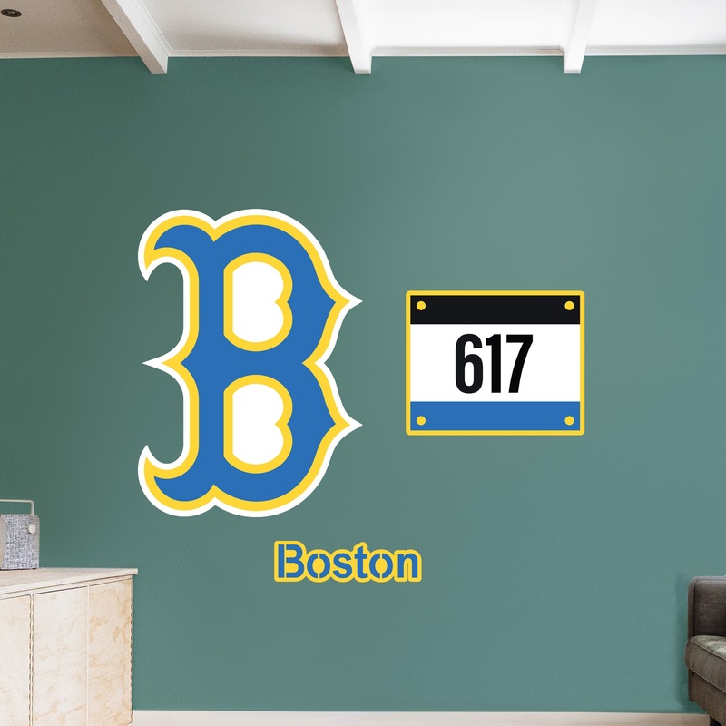 Boston Red Sox – RealBig City Connect Logo Collection – Official MLB – Reusable Vinyl Wall Decals #1