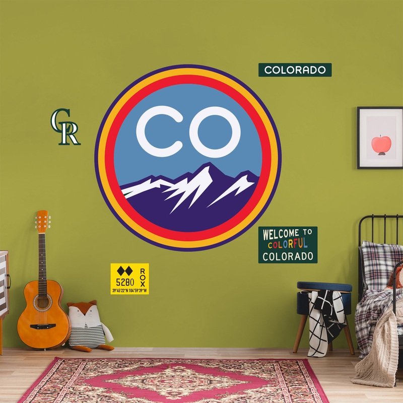 Colorado Rockies – RealBig City Connect Logo Collection – Official MLB – Reusable Vinyl Wall Decals