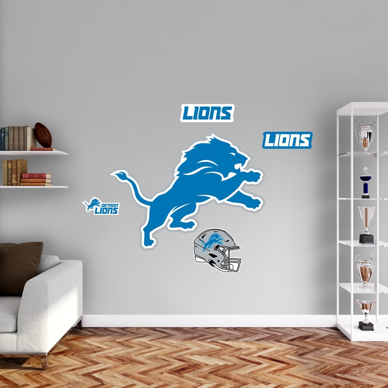 Detroit Lions – RealBig Logo Collection – Official NFL – Reusable Vinyl Wall Decals