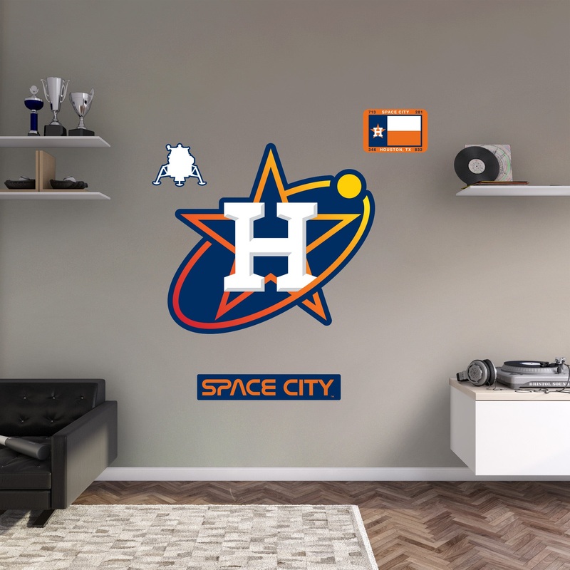 Houston Astros – RealBig City Connect Logo Collection – Official MLB – Reusable Vinyl Wall Decals