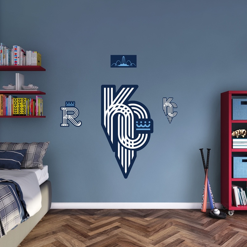 Kansas City Royals – RealBig City Connect Logo Collection – Official MLB – Reusable Vinyl Wall Decals