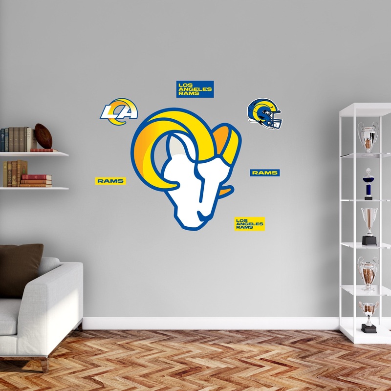 Los Angeles Rams – RealBig Head Logo Collection – Official NFL – Reusable Vinyl Wall Decals