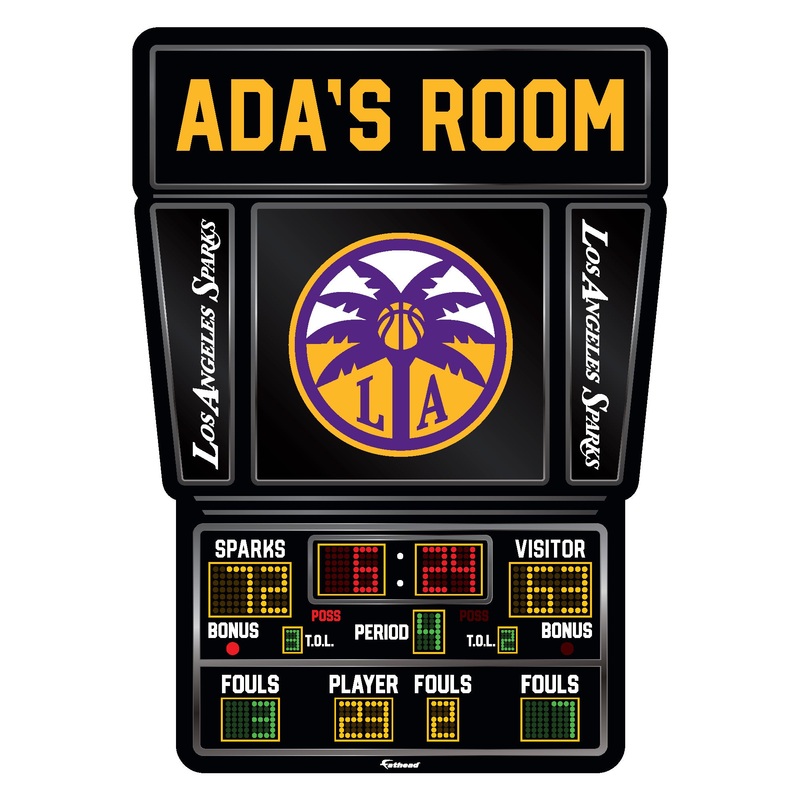 Los Angeles Sparks – Scoreboard Graphic – With Personalized Name – Official WNBA – Vinyl Transfer Decal