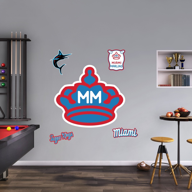 Miami Marlins – RealBig City Connect Logo Collection – Official MLB – Reusable Vinyl Wall Decals