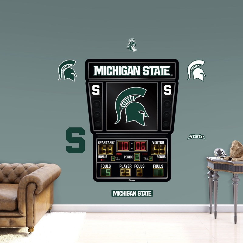 Michigan State Spartans – RealBig Basketball Scoreboard Collection – Official NCAA – Reusable Vinyl Wall Decals
