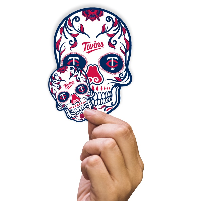 Minnesota Twins – 5 Sugar Skull Logo Minis (Mixed Sizes) – Official MLB – Reusable Vinyl Decals