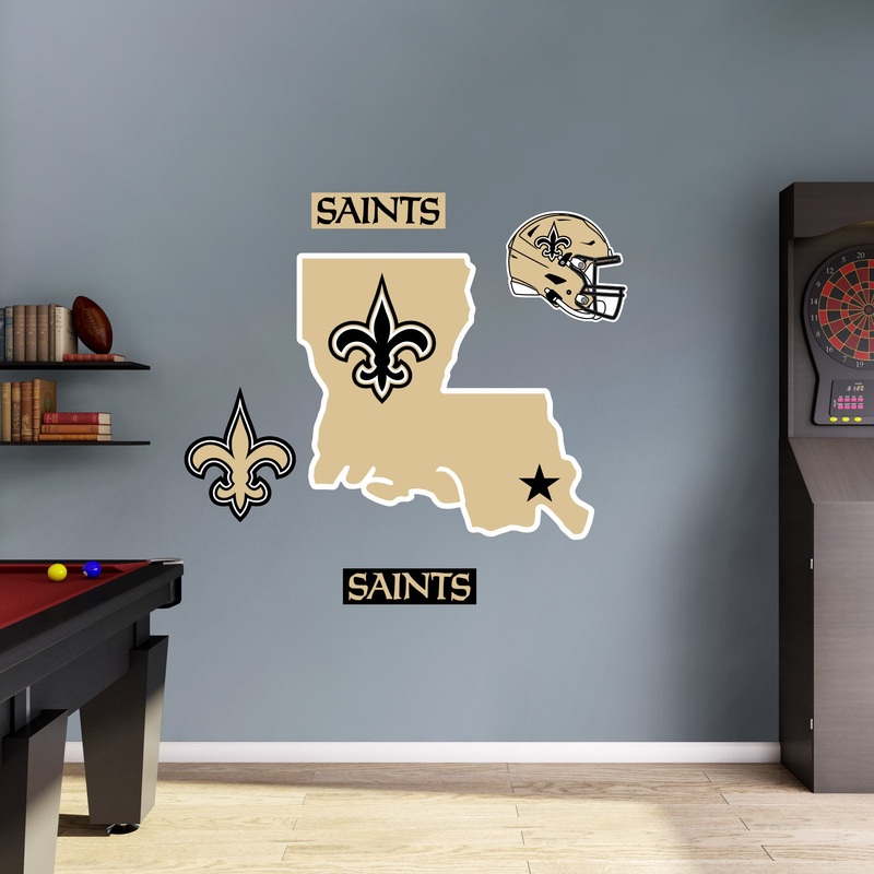 New Orleans Saints – RealBig Louisiana Logo Collection – Official NFL – Reusable Vinyl Wall Decals