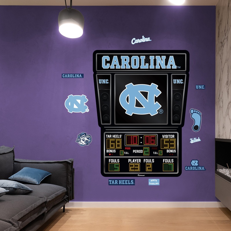 North Carolina Tar Heels – RealBig Basketball Scoreboard Collection – Official NCAA – Reusable Vinyl Wall Decals